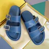 Top quality classic flat slides for men women slippers sandals with buckle leather beach shoes ladie Luxury designer slides slippers Vacation Shoes 38-45 With box