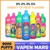 Authentique VAPEN Mars Tornado 9000Puffs Cigarettes électroniques jetables Dispositif de vape 18ML Bobine de maille e-liquide préremplie Type-C Rechargeable 6 couleurs RVB Lumière 9k Vapeur bouffée