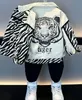 Enfants vêtements de marque garçon veste en jean noir blanc zèbre tigre vestes enfants manteau