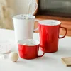 Mätverktyg Högkvalitativ emaljkopp med skalmjölk kan kaffemuggvattenkoppar handgrip värmebeständig bakning WJ717