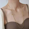 Choker INS Trendy 18K vergulde roestvrijstalen OT-gesp lange ketting meervoudige ketting voor vrouwen waterdichte charme kraag sieraden