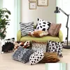 Cushion/Decorative Pillow Faux Fur Animal Print Throw Case Leopard Tiger Zebra Cow Snake Ers For Home Sofa Chair Decorative Pillowca Dhco1