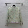 Chaqueta de diseñador para mujer, moda lujosa, abrigo corto de manga larga con cuello redondo, prenda superior de alta calidad, 19 de enero