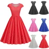 Casual Jurken Dames Party Polka Dot Korte Mouw Jaren 1950 Huisvrouw Avond Galajurk Dames