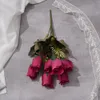 Simulazione di 7 grandi boccioli di rosa, mazzi di rose, mazzi di vento interno, fiori di seta all'ingrosso di commercio estero transfrontaliero RX