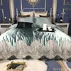 Bedding Sets Luxury Seasonal French Silk Cotton Lace European And American Style Long Bed Sheets Duvet Covers Four Piece Set.