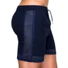Men's Shorts Mens Sports Retro Solid Color Drawstring Elastic Waist Short Sweatpants Quick Dry Mesh Stitching Casual Sportswear