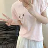 Balmani Tshirt Designer Original Quality Mens Tshirts Flocking Small Curled Edge Show Womens Short Sleeve Pink Tshirt