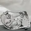 2023 Classic Luxurys Designer Demi-Lune Fourre-tout Sac de moto pour femme Crocodile en relief avec le sac à main à bandoulière Le Cagole Petite pochette Vintage Sacs à bandoulière Sac à main