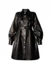 Women's Leather 2024 High Set Woven Plaid Sheepskin Dress Temperament OL Sense Coat Looks Thin