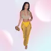 ANJAMANOR Sexy Crochet Knitted Long Skirts Summer Vacation Outfits Beach Club Wear Hollow Out Split Maxi Skirt Yellow D83DC17 Y088289791