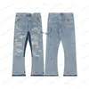 Calça calça masculina letra de camisa estampada calças longas camisa de manga curta calças compridas calças de jeans feminino Spotado casal solto e versátil tubo reto