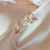 Stud Earrings 2024 Summer Elf Asymmetric Zircon Tassel Flower Ear For Women Fashion Wholesale