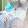 Hundebekleidung Welpenkleidung Blumenmuster Mode Prinzessin Kleid Spitzenrock Haustier T-Shirt für Party