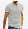 Mens Linen Long Sleeve Shirt Solid Color Casual Cotton Tops Size S5XL 240119