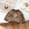 Sweats à capuche Sweatshirts d'hiver Nouveau bébé à manches longues Sweatshirt Fleece Boy Girl Cartoon Imprimé Casual Pullover Bodinet plus bas