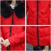 Women Down Parkas Winter Jacket Kobiety ciepły długi nadruk z kapturem Faux Fur Płaszcz Bawełniany wyściełany samica dwaj strony o wartości 231116 Drop dostarczenie dhowf