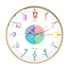 Relógios de parede aprendizagem educacional relógio crianças quarto decoração casa relógio ensino dizendo tempo silencioso analógico para berçário sala de aula
