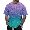 Men's T Shirts 2024 Fashion Short Sleeve Round Neck Shiny Gradient Printed Top Blouse Official Store Jujutsu Kaisen Graphic