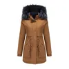 여자 트렌치 코트 푹신한 여자의 바람막이 자켓이있는 겨울 패딩 재킷 후드 장비 장비 브랜드