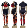 Spring Tracksuit Two Piece Pants Outfit Women Casual Crop Top and Leging Set Free Ship