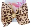 2020 NEW 8inch jojo swia Large Leopard Bowknot print Ribbon hair Bows With Clips For Kids Girls Boutique Hair Clips Hair Accessories BJ