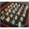 Solitaire Ring 55Pcs 1967 To 2023 Basketball Team Champions Championship Ring Set With Wooden Box Souvenir Men Women Boy Fan Brithday Dhdpc