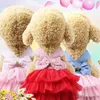 Dog Apparel Summer Dress Pet Cat Pink Tulle Girl Jean Skirt Puppy Go Out Clothes For Small Medium Dogs