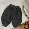 Byxor 2024 Spring Children Harem Pants Solid Boys Lose Casual Baby Sweat Cotton Children 1-6 års spädbarnskläder