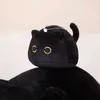 Poux en peluche kawaii géant noir de chat noir en forme de coussin doux oreillers poupées caricatures