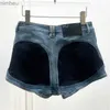 Damskie spodenki Summer 2023 Trend Damskie szorty Koreańskie kontrastowanie mody zszycia dżins
