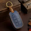 Car Key Case Genuine Leather Cover for Jeep Renegade Grand Cherokee Dodge Charger Ram 1500 2500 3000 Challenger Chrysler Journey