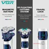 Elektriska rakare Original VGR Wet Dry Electric Shaver för män Skägg laddningsbar ansiktselektrisk rakkniv 3D flytande rakmaskin litium Q240119
