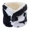 Bandanas Autumn And Winter Thickened Velvet Leopard Pattern Button Warm Imitation Hair Casual Neck Single Loop Cover