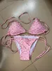 Kvinnors bikini set bur sexig transparent rem form badkläder kvinnor badkläder mode strand kostym sommar kvinnor badkläder