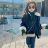 Jacken Mädchen Kinder Mantel Jacke Mantel Baumwolle 2024 Dauerhaft Warm Plus Verdicken Samt Winter Sport Teenager Schule Kinder Kleidung