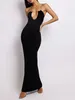Casual Dresses Women Cocktail Sling Dress Spaghetti Straps Backless Hollowed Summer Long Female Elegant Bodycon Mini Clothes