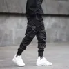 Mężczyzn Ribbons Kolor Block Pants czarny ładunek kieszonkowy harem joggers harajukunpant hip hop spodni 15