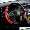 Capas de volante Ers 2Pair Decoração Interior Substituição Fibra de Carbono Er Protetor Confortável Acessórios de Carro Anti Slip Drop Delive Dh0Jy