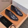 Berluti Mens Leather Shoes Robe Shoe Bruti Mens High End Quality Cow Business Casual Étape sur Lazy RJ HSVP