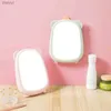 2PCS Mirrors Hd makeup mirror Simple arc cute dormitory wall hanging desktop can stand dual-use mirror