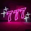 LED Neon Sign Lucky Number Light Casino Custom Bar Room Gaming Decor Sacred Luminous Jackpot Signs R230613 Drop Leverany Lights Ligh DHTPM