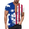 Homens camisetas Pacote para homens mens shorts atléticos em massa verão independência dia bandeira digital impressão 3d camisa com zíper