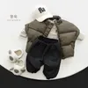 Trousers 2023 Winter New ldren Plus Velvet Thick Trousers Solid Kids Girls Pocket Casual Pants Infant Boys Warm Harem Pants H240508