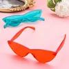 Solglasögon Triangle Cat Eye Retro Colored Transparent Rimless One Piece Sun Glasses Party For Adults