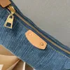 Denim Hobo Hills Pochette Clutch Bag Frankrijk Luxe merk L Borduurcanvas Mini Designer Onderarmhandtas Dame Rundleer Afwerking Hoge kwaliteit Schoudertassen