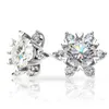 Boucles d'oreilles en argent Sterling S925 plaqué or blanc, couleur D, diamant Moissanite, cadeau pour femmes et hommes