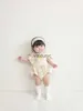 Rompers Fashion Flower Print Baby Girl Body Bodysuit Cotton Princess Ubranie 2023 Lato Nowy niemowlę Jobsit Baby Girl Ubrania H240508