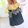 Dog Apparel PETCIRCLE Clothes Bow Denim Overalls Dress For Small Medium Puppy Cat All Season Pet Clothing Costume Supplies Skirt