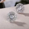 Brincos lindos em formato de pétala com cristal brilhante zircônia cúbica bling joias da moda para casamento para mulheres